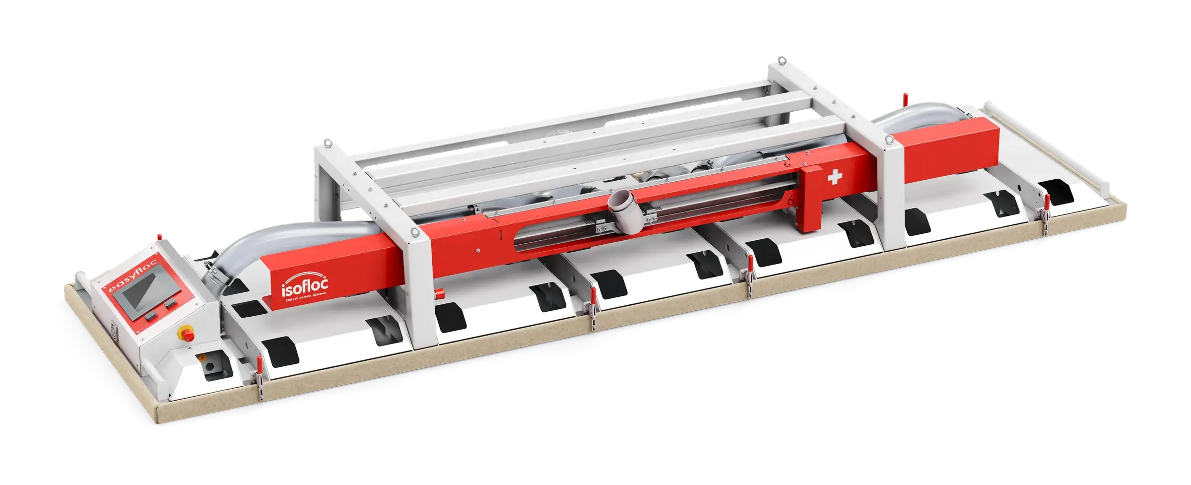 Industrielle Holzbau-Fertigungshalle mit easyfloc Einblasplatte