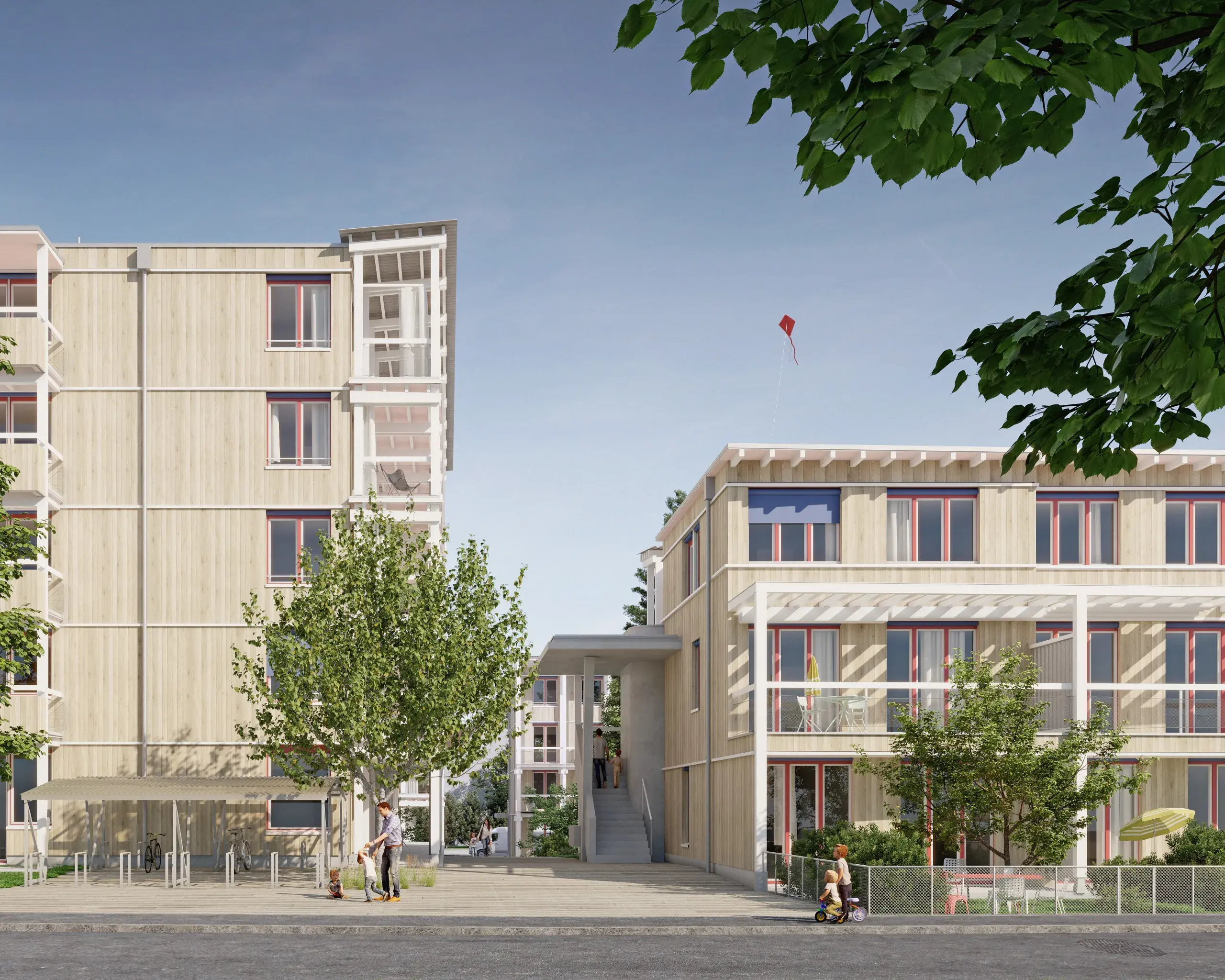 Wohnprojekt Die neue Pünt in Egg mit Holzbau-Fassaden